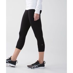 Lululemon Black Run Inspire Crop Leggings Size 6